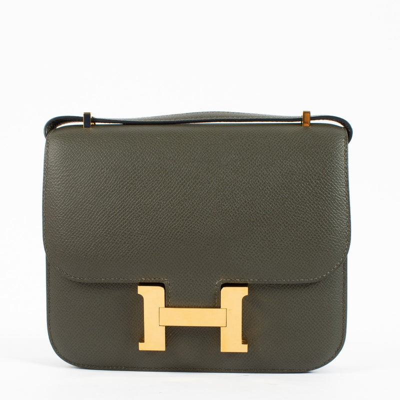 Hermès Constance Mini 18 Vert Gris Epsom GHW
