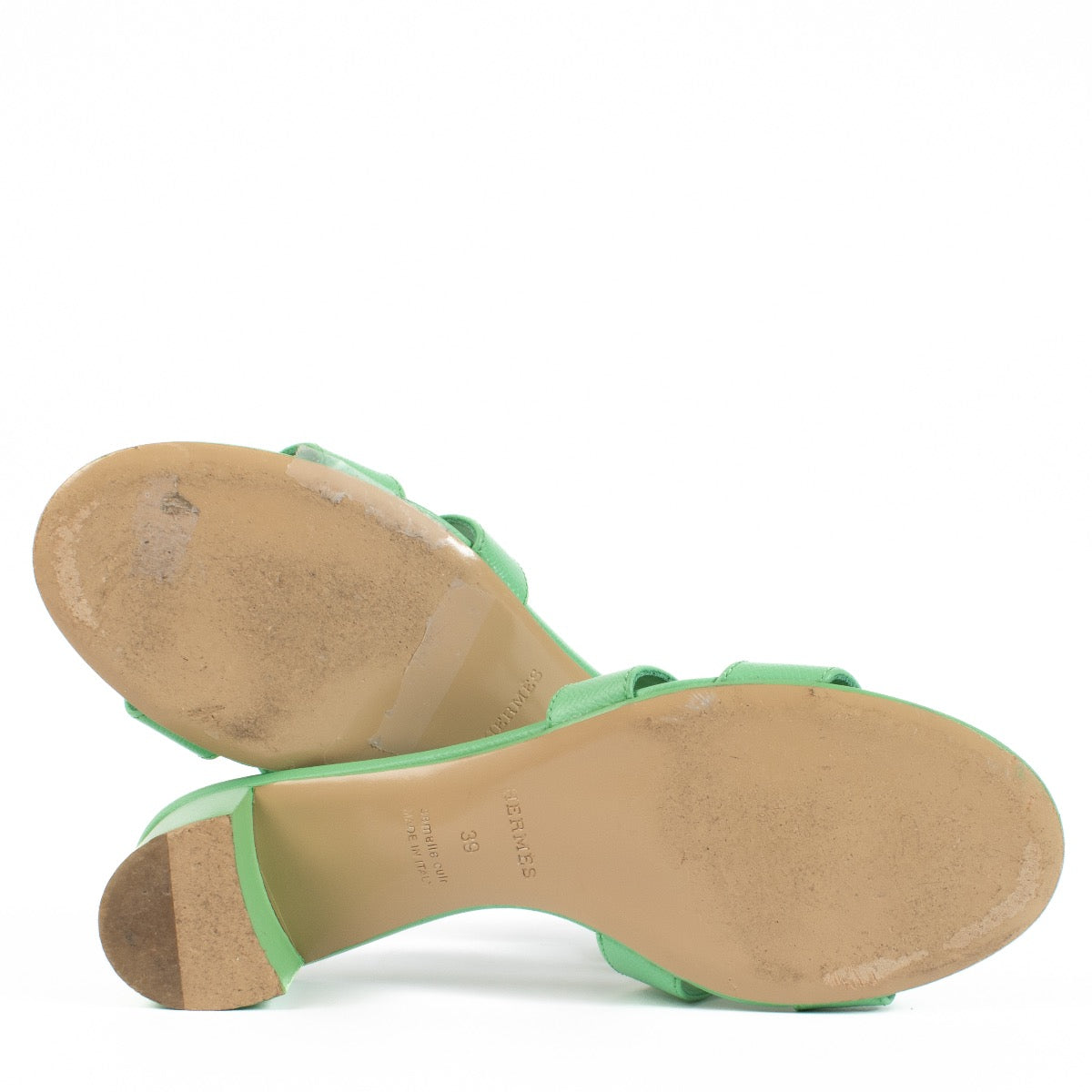 Hermès Vert Pomme Epsom Oasis Sandals - Size 39