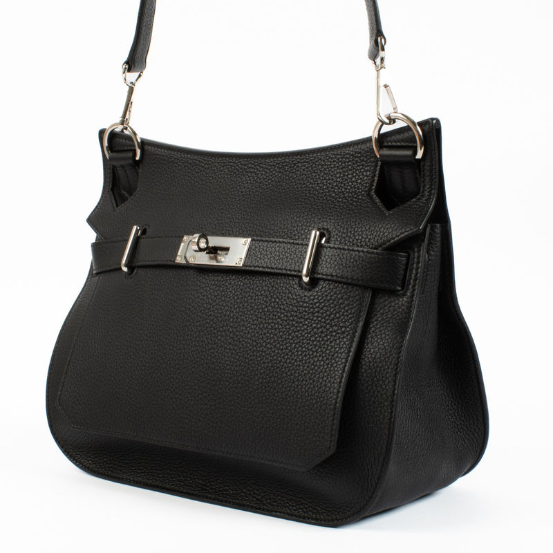 Authentic second hand 2015 Hermès Jypsière 31 Black Clemence PHW on www.labellov.com