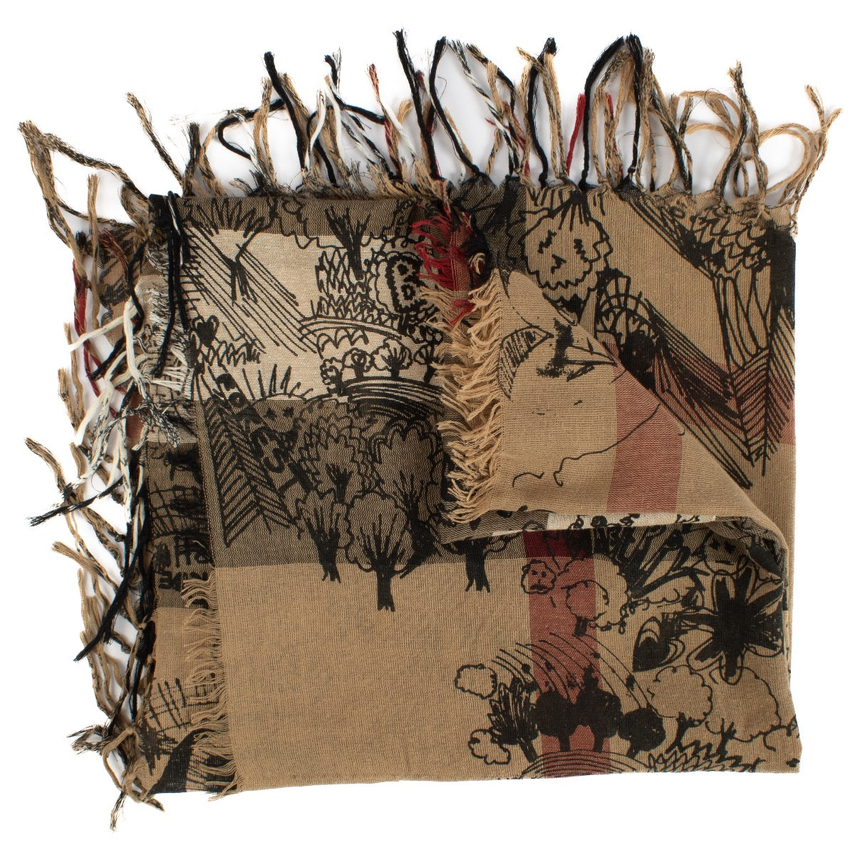 Burberry Check Sketchbook Scribble Shawl