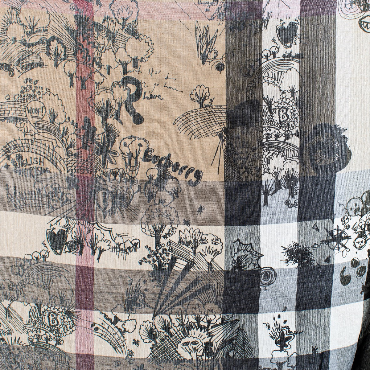 Burberry Check Sketchbook Scribble Shawl