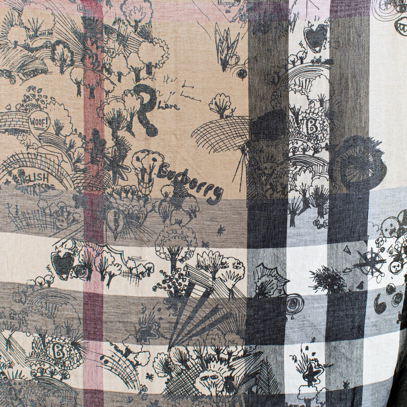 Burberry Check Sketchbook Scribble Shawl