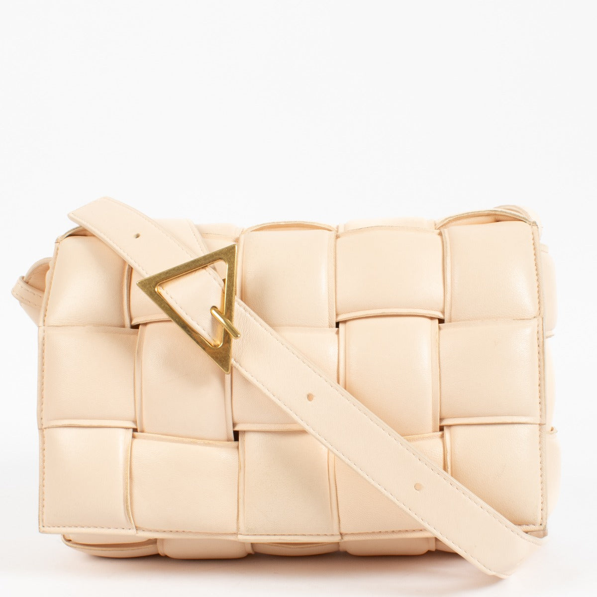 100% authentic second hand Bottega Veneta Beige Padded Cassette Bag Crossbody on labellov.com