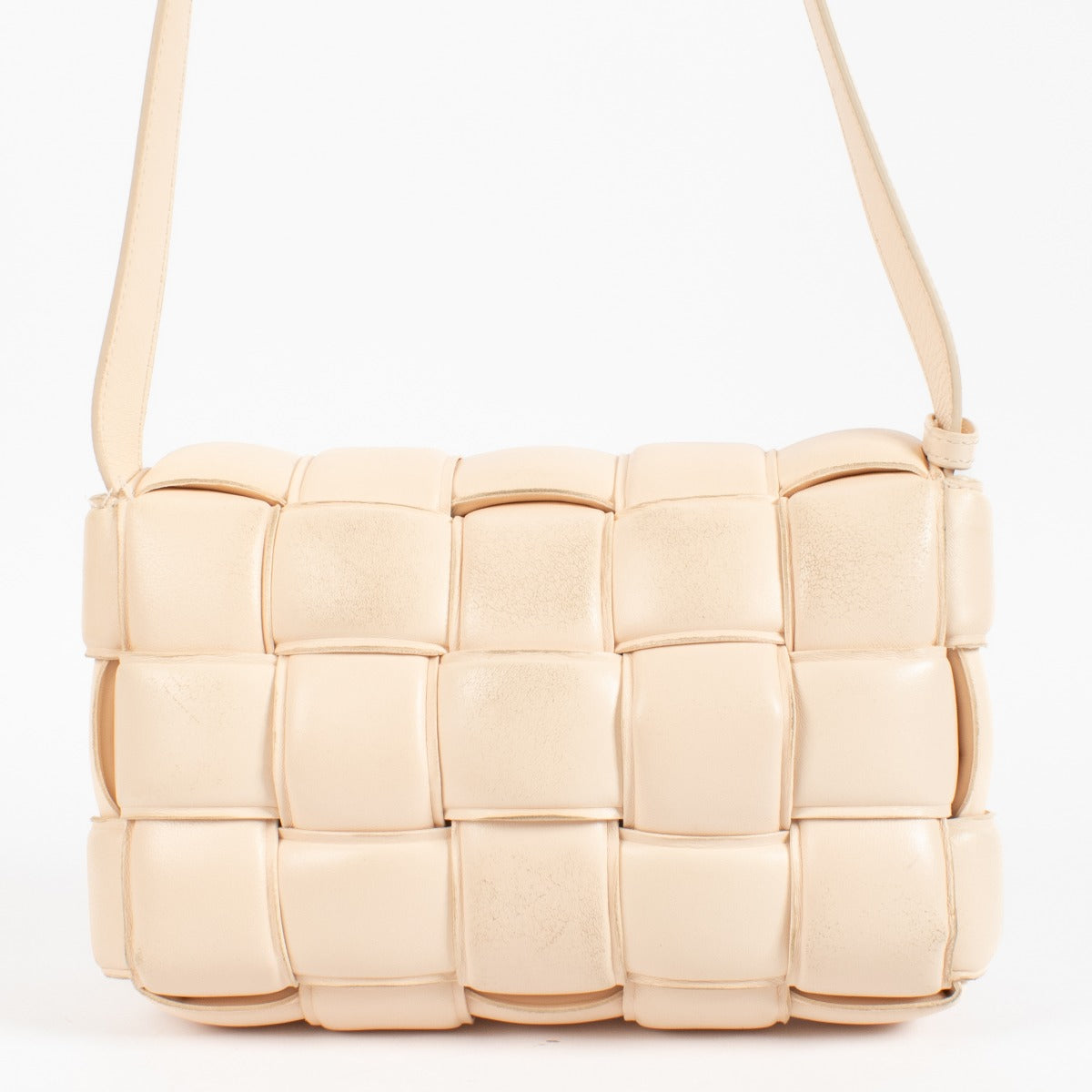 100% authentic second hand Bottega Veneta Beige Padded Cassette Bag Crossbody on labellov.com