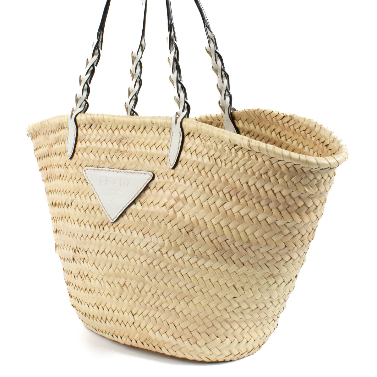 Prada Beige Raffia Basket Bag