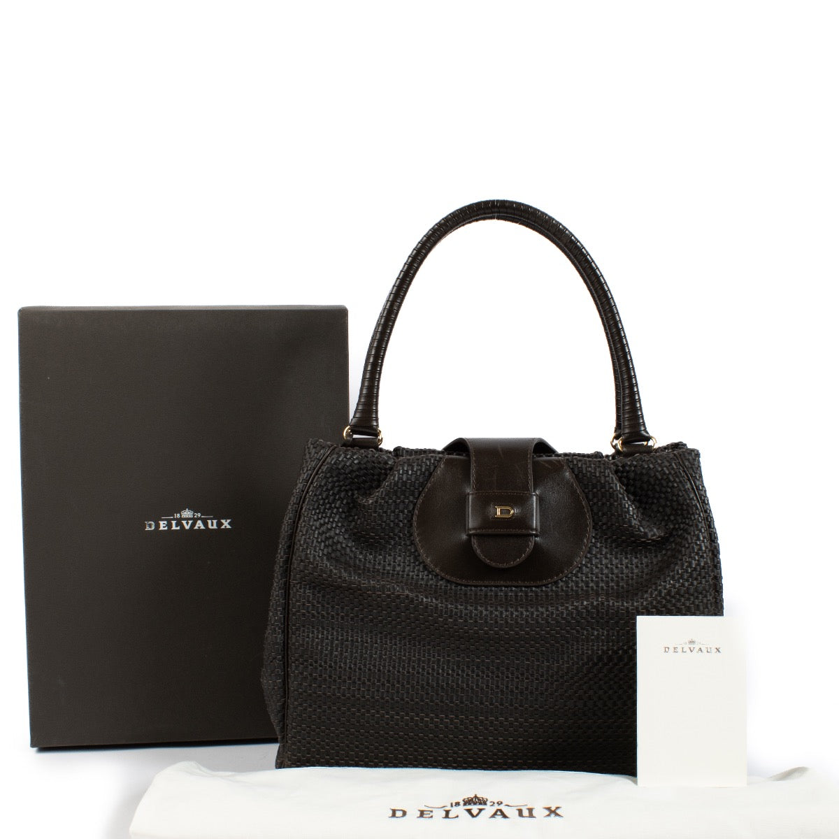 Delvaux Cafe Toile de Cuir Panier Clair Obscur Bag