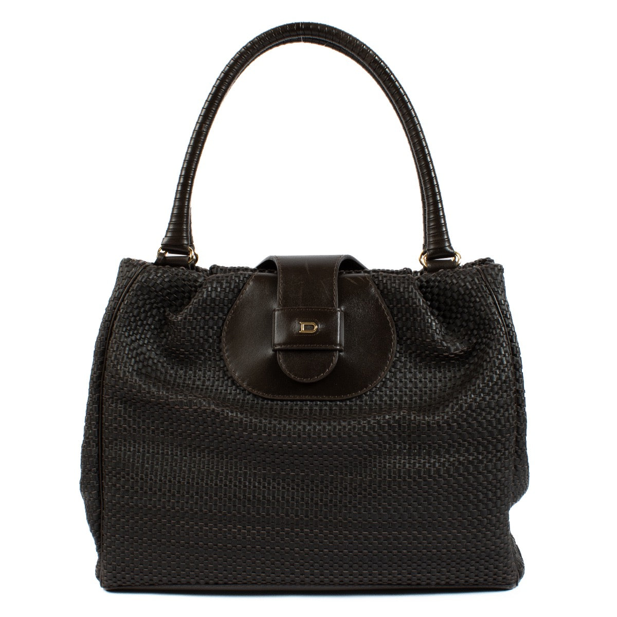 Delvaux Cafe Toile de Cuir Panier Clair Obscur Bag