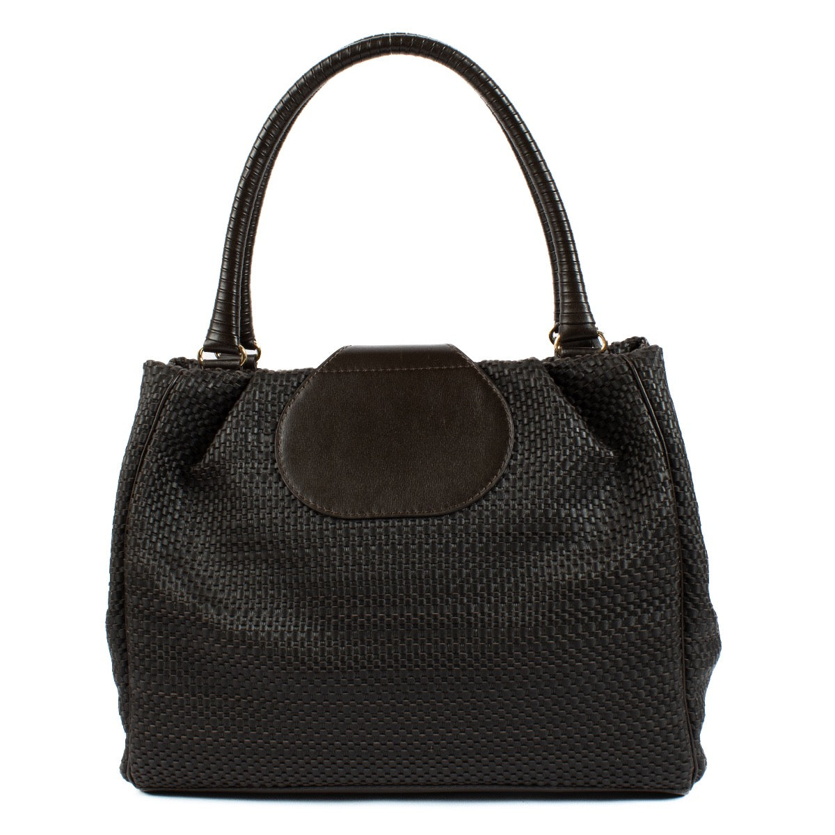Delvaux Cafe Toile de Cuir Panier Clair Obscur Bag