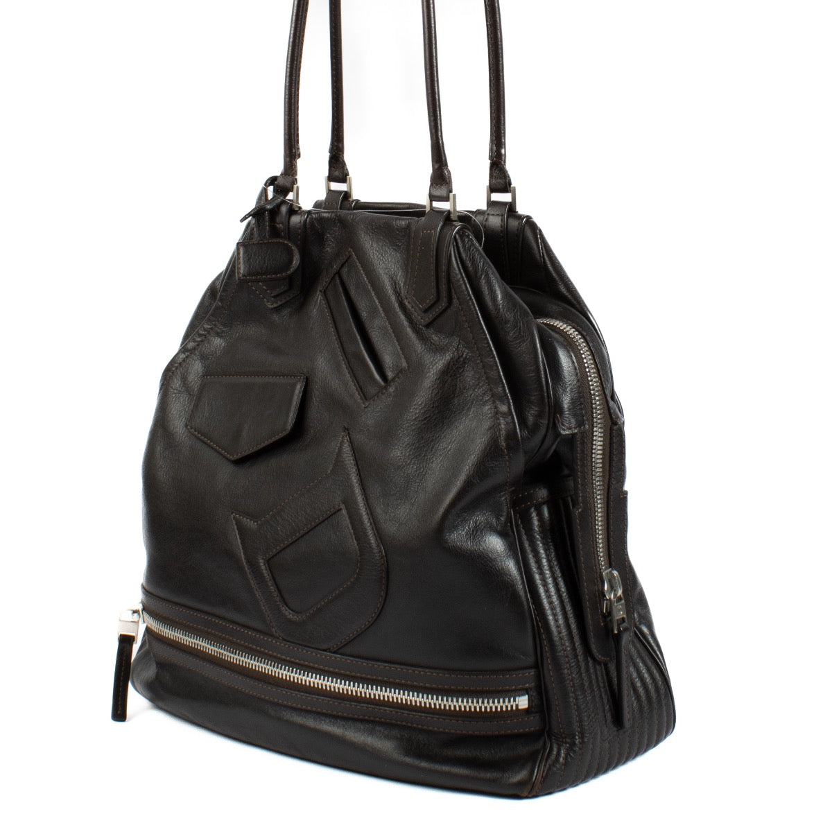 Delvaux Brown Biker Bag