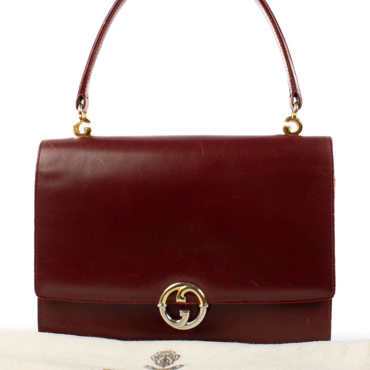 Gucci Vintage Burgundy Leather Handbag