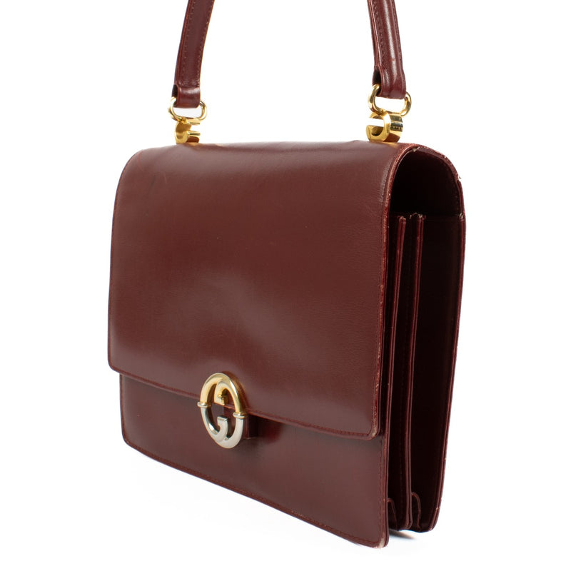 Gucci Vintage Burgundy Leather Handbag