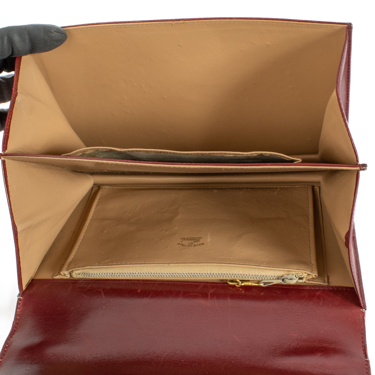Gucci Vintage Burgundy Leather Handbag