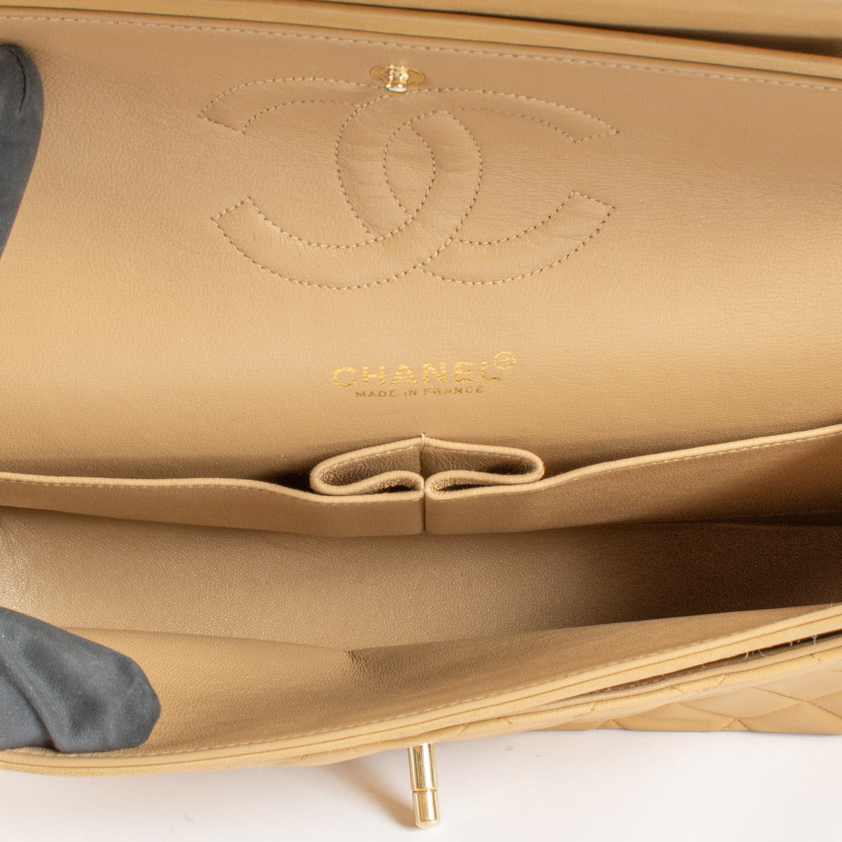 Chanel Vintage Beige Medium Classic Bag