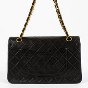 Chanel Vintage Black Lambskin Medium Classic Bag