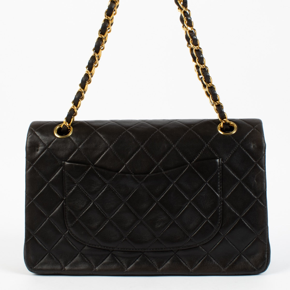 Chanel Vintage Black Lambskin Medium Classic Bag