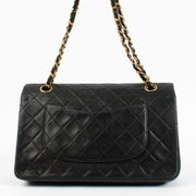 Authentic second hand Chanel Vintage Black Lambskin Medium Classic Flap Bag on Labellov.com
