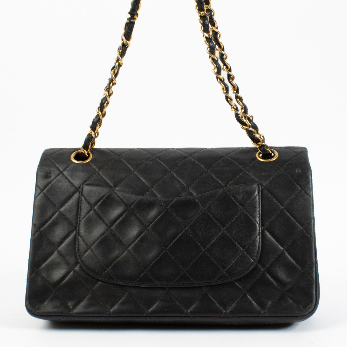 Authentic second hand Chanel Vintage Black Lambskin Medium Classic Flap Bag on Labellov.com