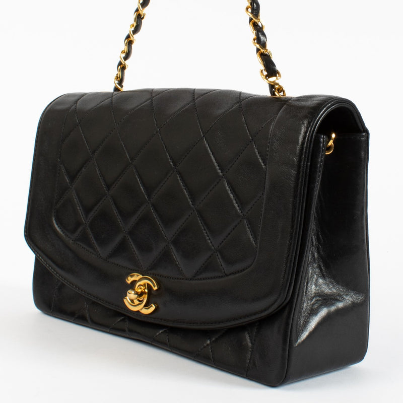Authentic pre-loved Chanel Black Medium Diana Flap Bag on Labellov.com
