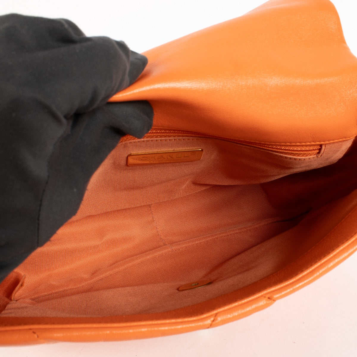 shop 100% authentic second hand Chanel Orange Small Chanel 19 Bag on Labellov.com