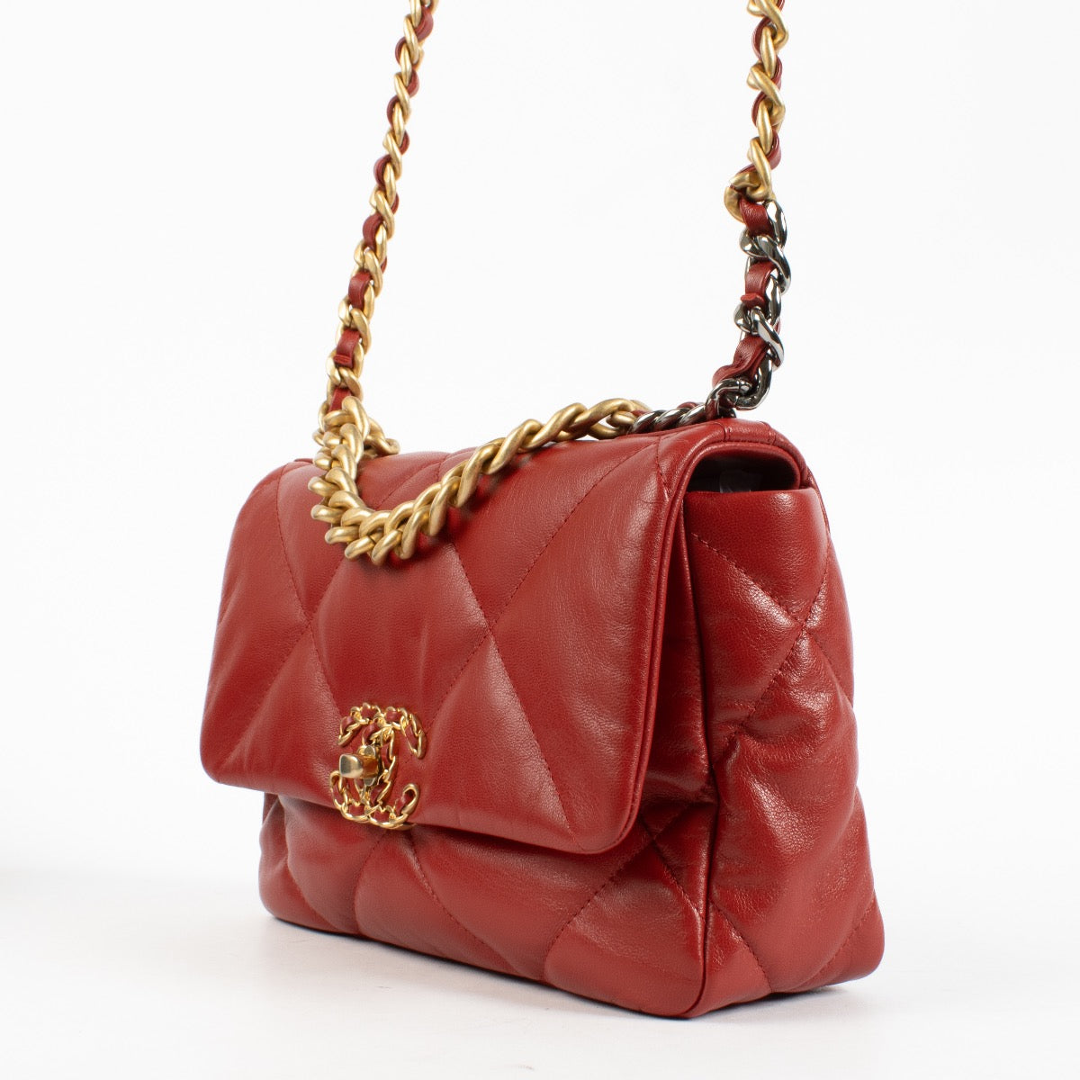 shop 100% authentic second hand Chanel Red Small Chanel 19 Bag on Labellov.com