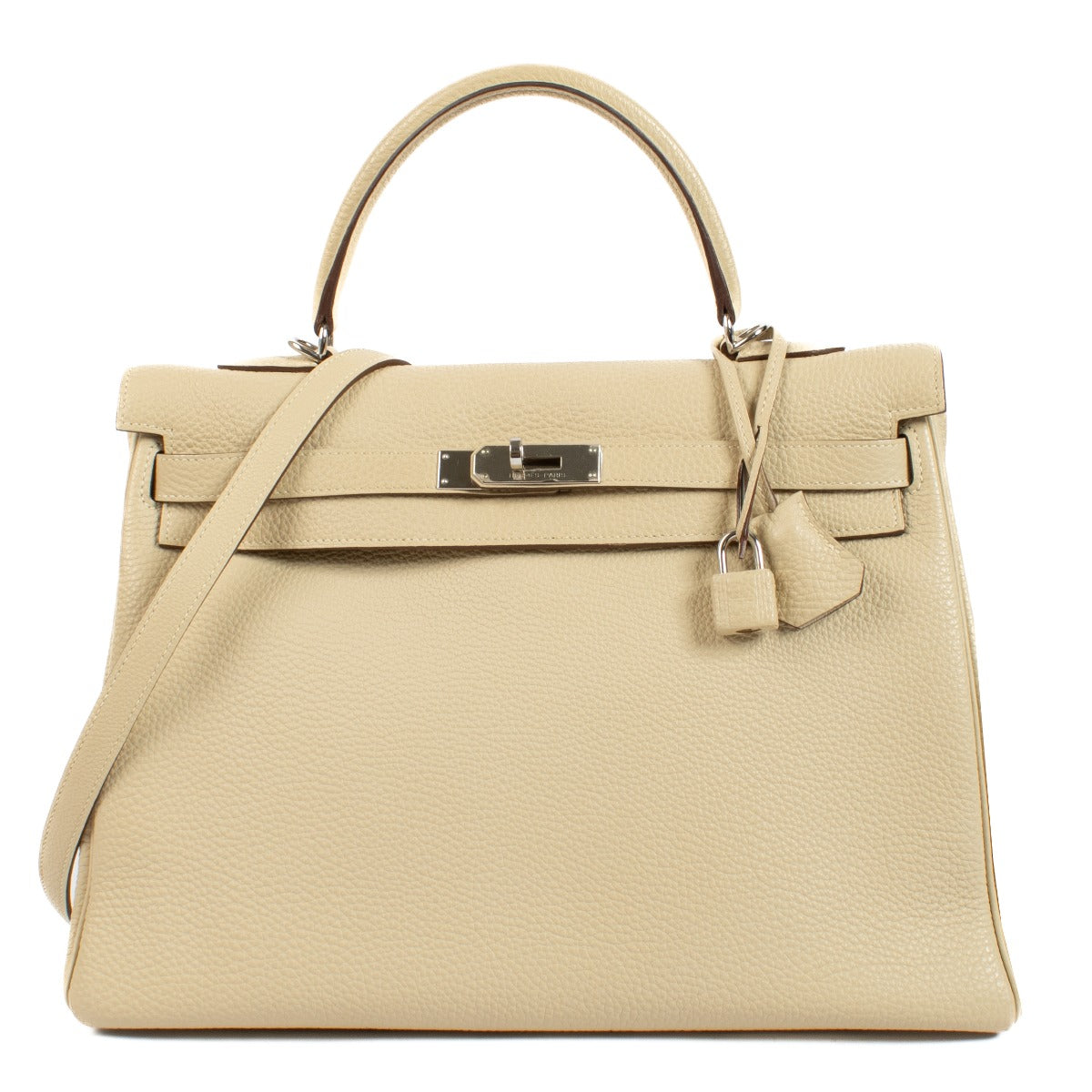 authentic second hand Hermès Kelly 35 Parchemin Togo on www.labellov.com