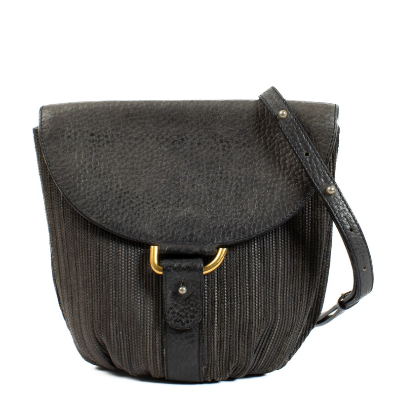 Delvaux Grey Toile De Cuir Listrac PM Crossbody Bag