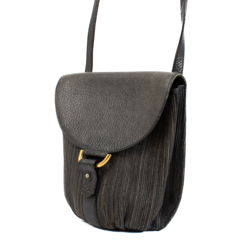Delvaux Grey Toile De Cuir Listrac PM Crossbody Bag