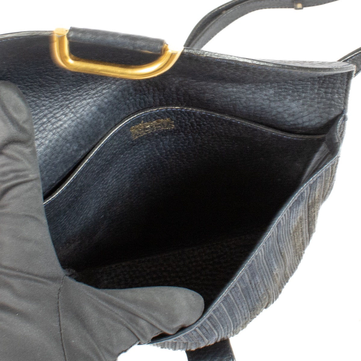 Delvaux Grijze Toile De Cuir Listrac PM Crossbody Tas