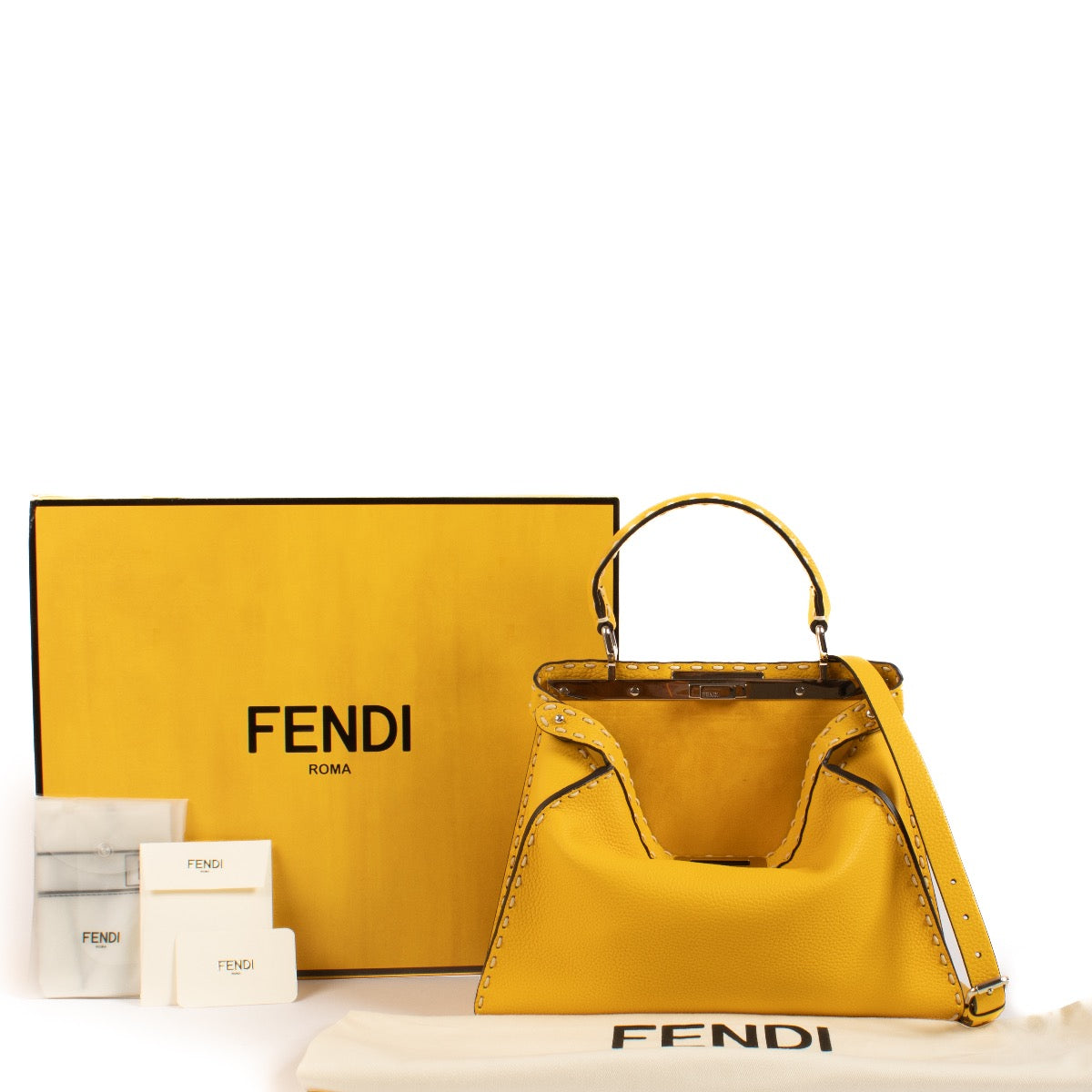 shop 100% authentic second hand Fendi Yellow Medium Peekaboo Iseeu Bag on Labellov.com
