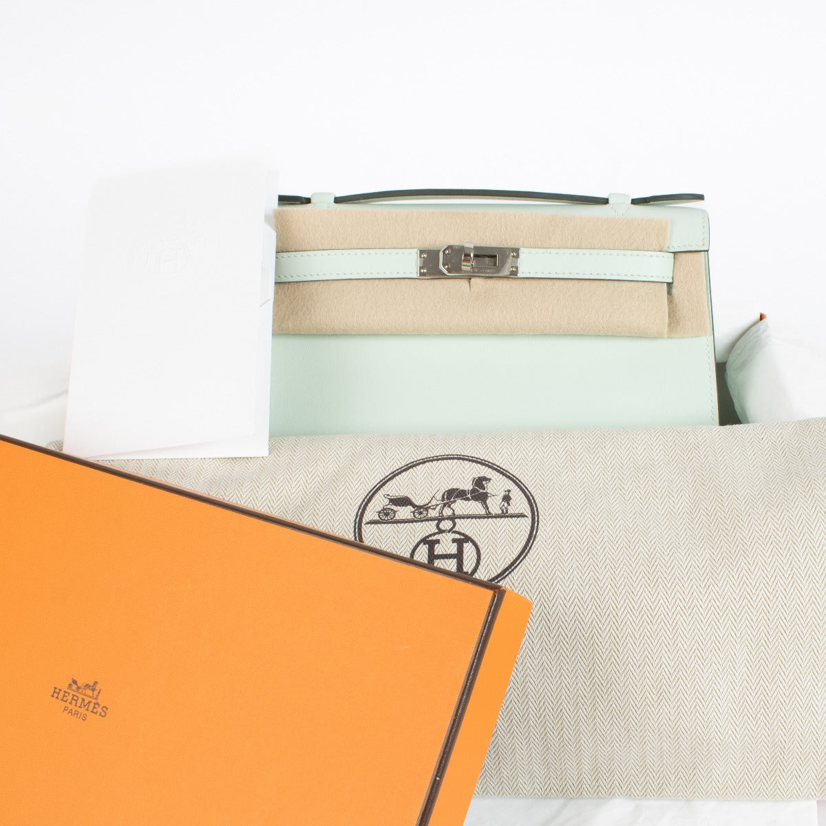 Hermès Kelly Mini Pochette Vert Menthe Poivrée Swift PHW