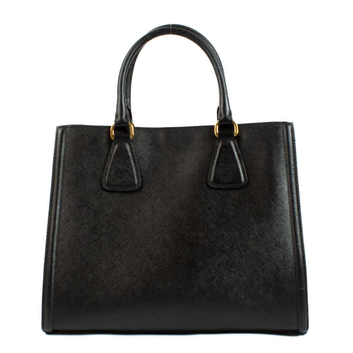 Prada Zwart & Wit Saffiano Lux Handtas