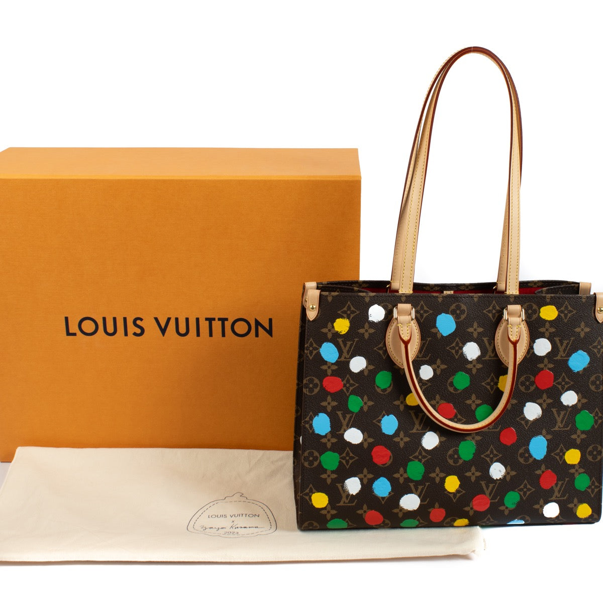 Authentic second hand Louis Vuitton x Yayoi Kusama Monogram OntheGo MM Bag on Labellov.com