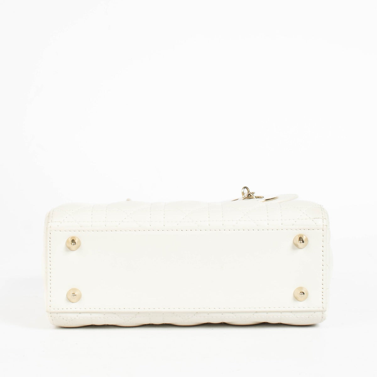 Authentic pre-loved Christian Dior White Small Lady Dior Bag on Labellov.com