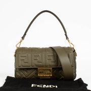 Authentic pre-loved Fendi Green FF Nappa Baguette Bag on Labellov.com