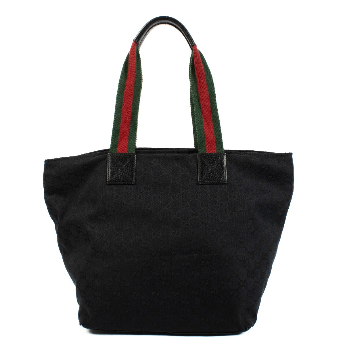 Sac cabas Gucci en toile GG noire ligne Sherry