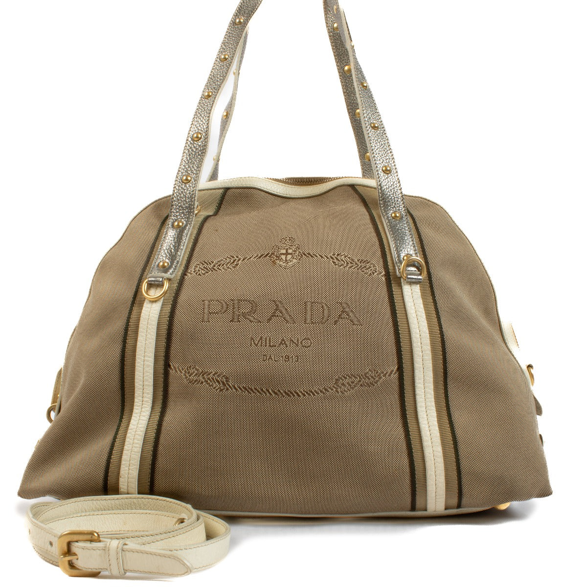 Authentic second hand Prada Beige Top Handle bag on Labellov.com