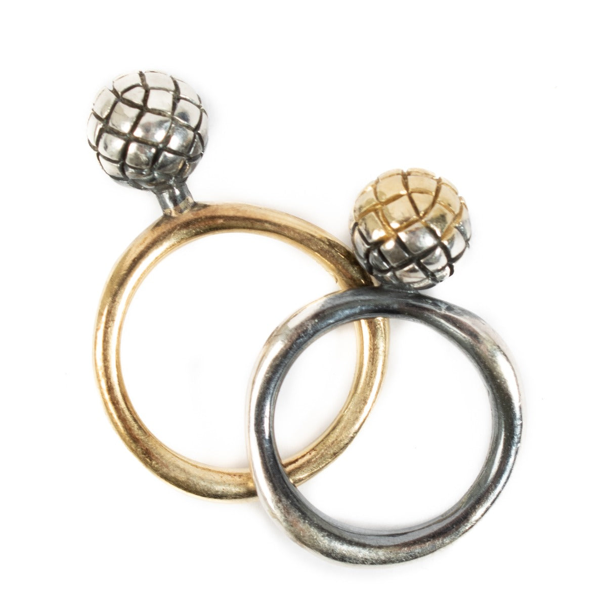 Bottega Veneta Goud/Zilver Ring Set