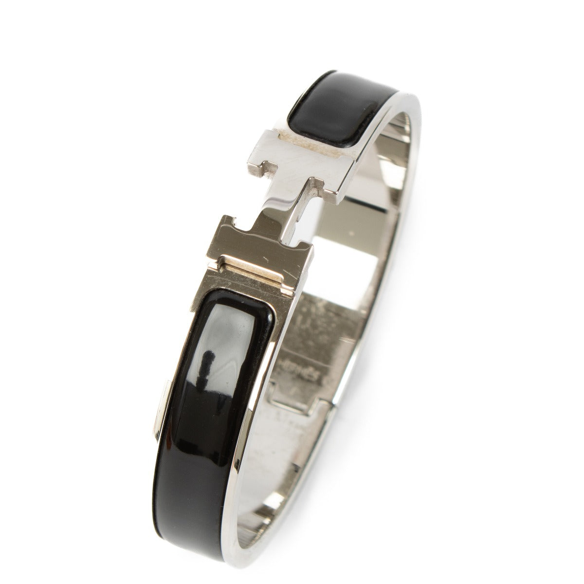 Hermès Zwarte Clic H Armband