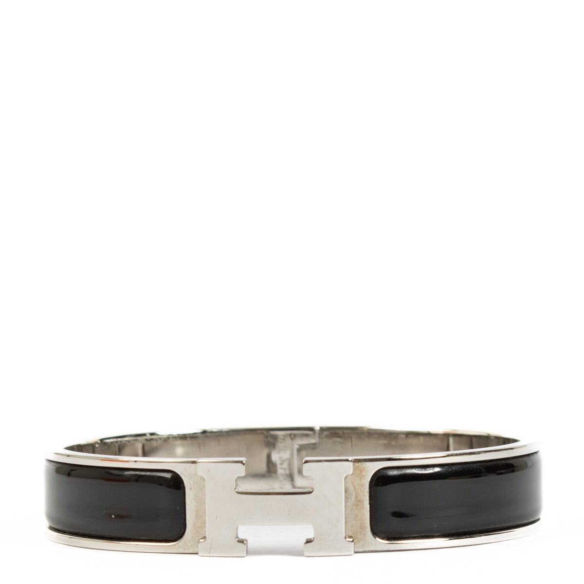 Hermès Zwarte Clic H Armband