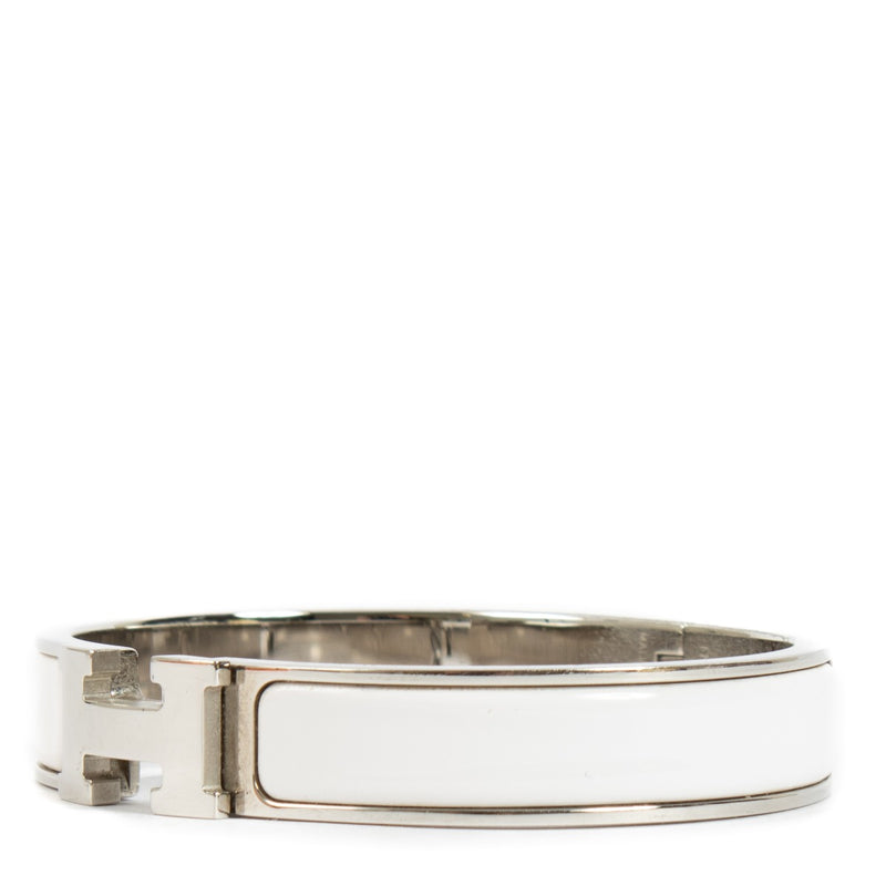 Hermès White Clic H Bracelet