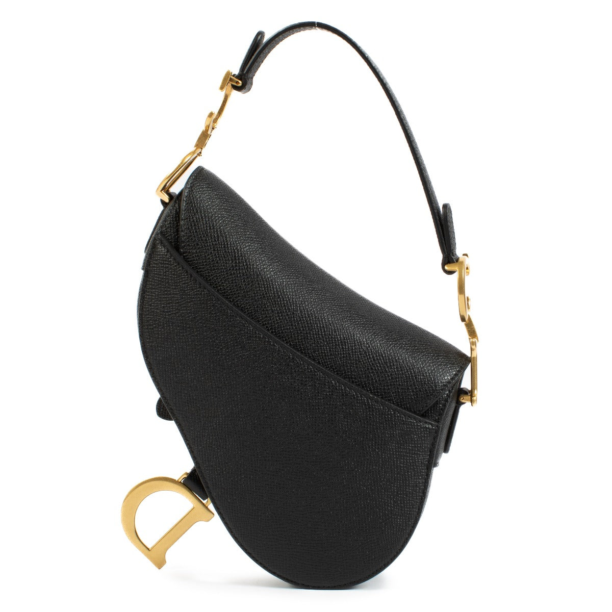 The Dior Black Leather Mini Saddle Bag is a timeless, compact luxury piece in very good condition. Crafted from black leather with gold-tone hardware, it features minimal signs of wear and a versatile strap for effortless styling. Shop now on Labellov.com