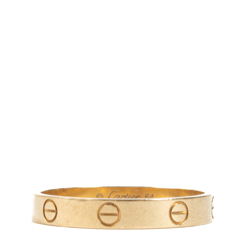 Buy authentic second hand Cartier Yellow Gold LOVE Small Wedding Ring - Size 64 at Labellov.com