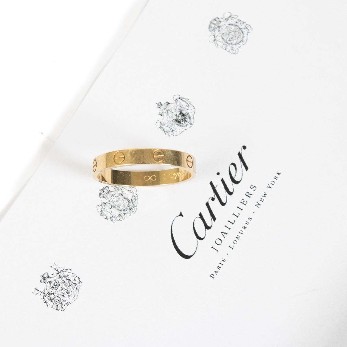 Buy authentic second hand Cartier Yellow Gold LOVE Small Wedding Ring - Size 64 at Labellov.com