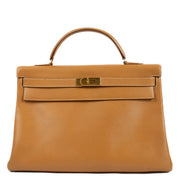 Hermès Vintage Kelly 40 Gold Ardennes GHW