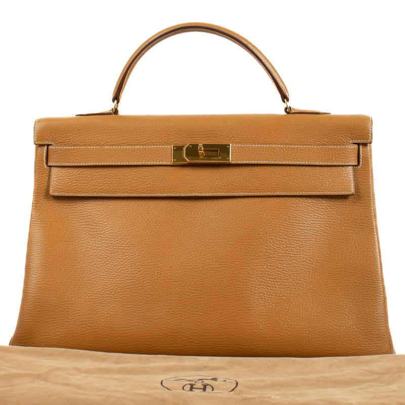 1998 vintage Hermès Kelly 40 Gold Ardennes Gold Hardware