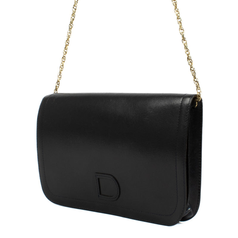 Delvaux 1960s Blue Leather Chain Clutch