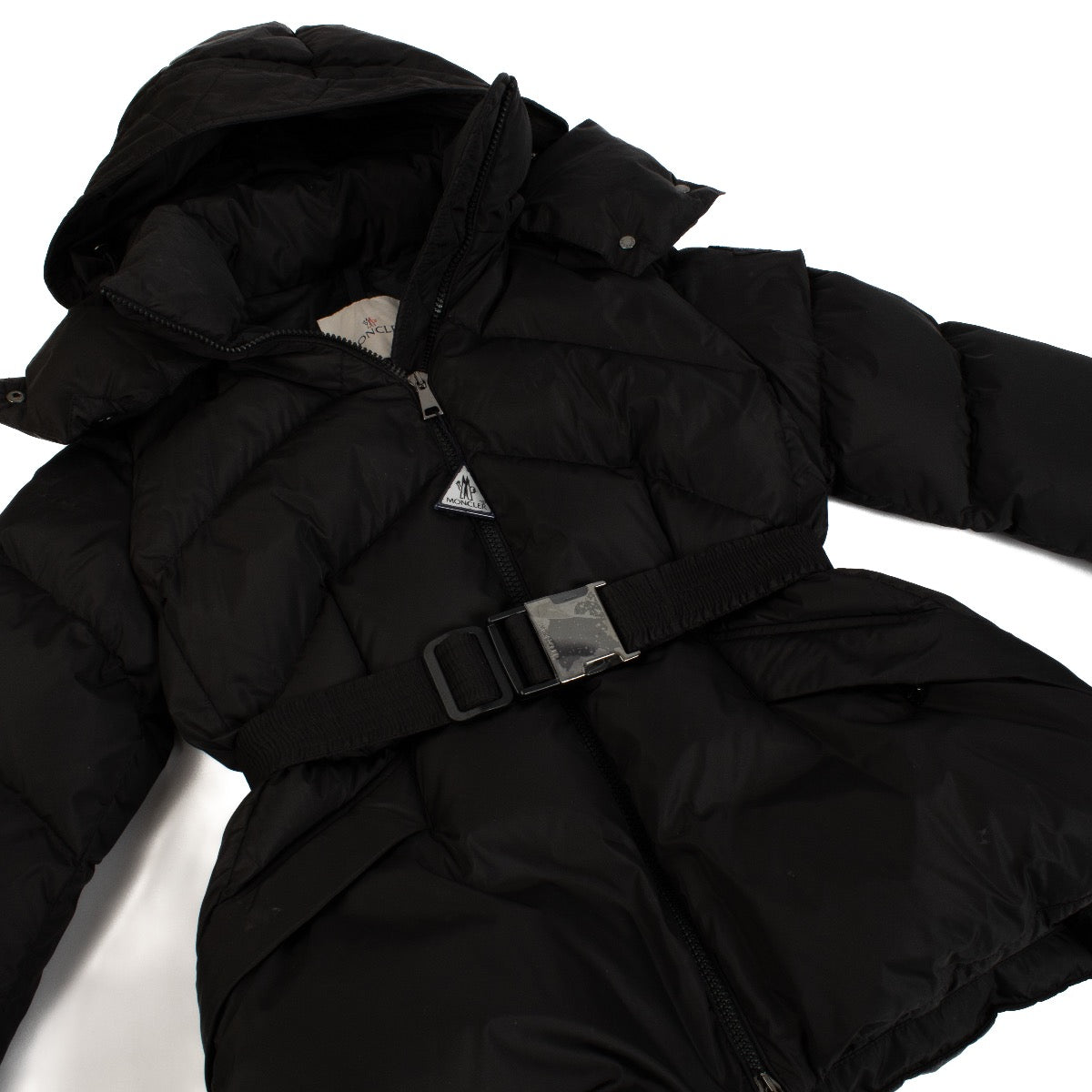 Buy authentic second hand Moncler Black Belted Puffer Jacket at Labellov.com