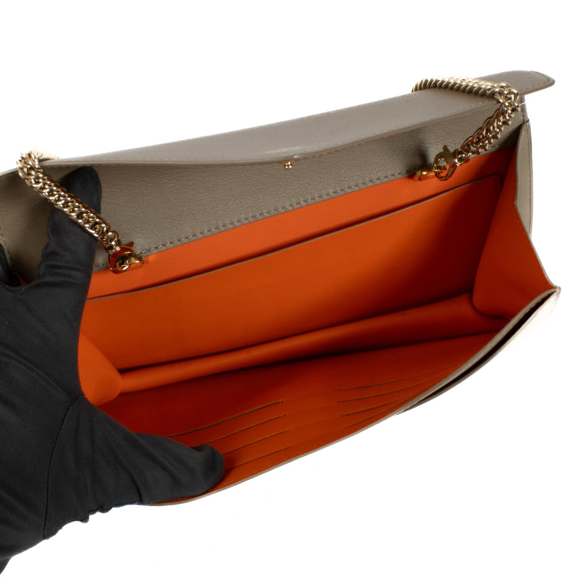 Delvaux Bicolore Polo Brin de Folle Chain Clutch