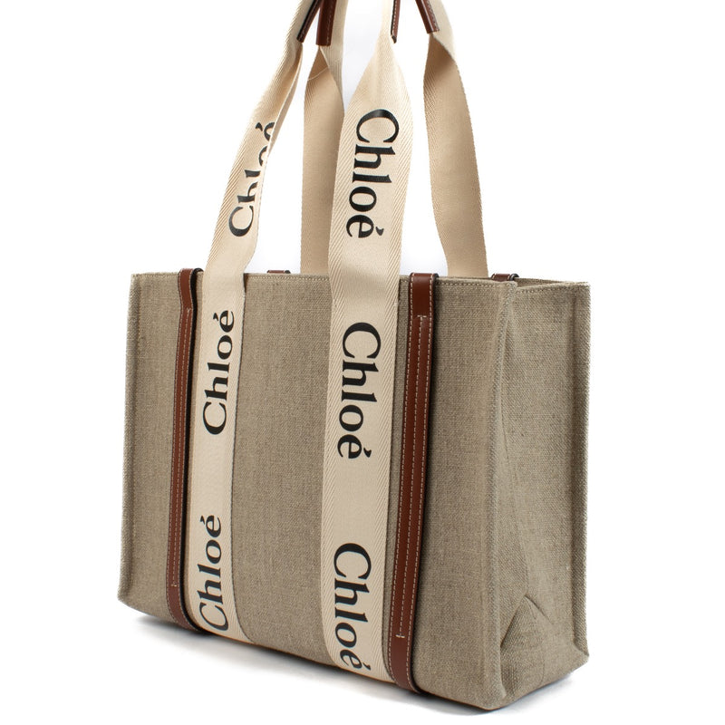 Shop 100% authentic Chloé Canvas Woody Large Tote Bag on Labellov.com