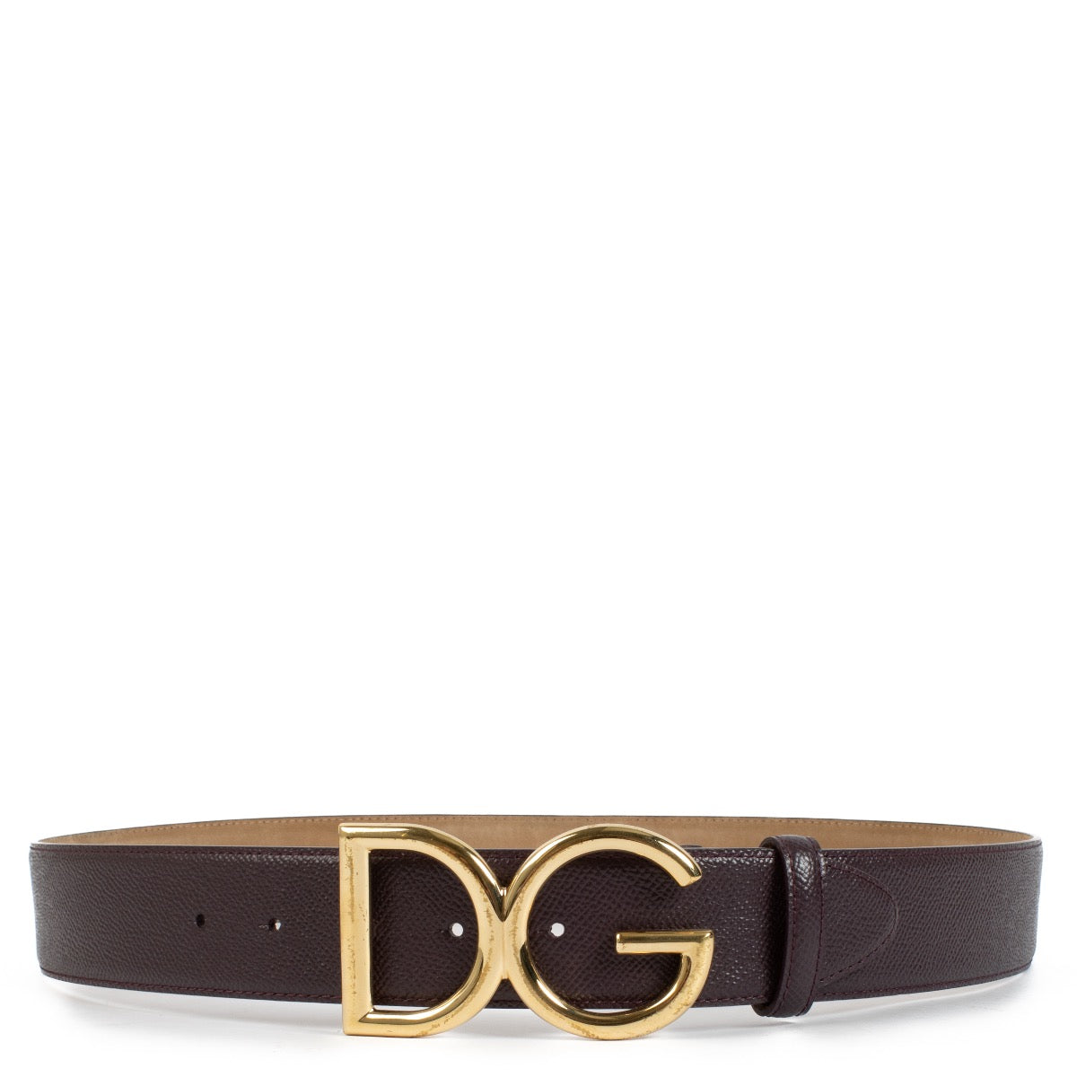 Dolce & Gabbana purple belt with gold hardware. Shop now on Labellov.com.